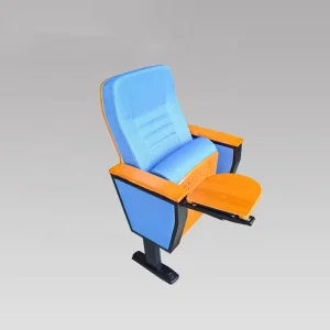 Foshan High Quality Fabric Aluminum Alloy Base Foldable Writing Pad Chair for Theater Furniture