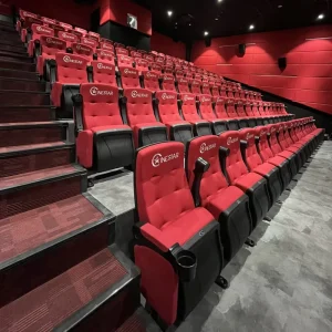 Foshan Manufacturer’s Red Modern Movie Theater Chair for Home Theater Iron Auditorium Seating Furniture for Church