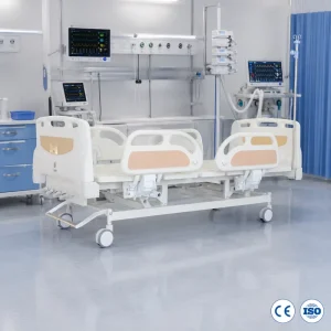 Four Crank Five Function Adjustable Patient Bed Heavy Duty Metal Manual Medical Bed for Hospital Ward Household Rehabilitation