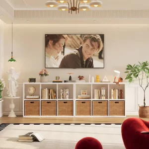 Free Combination TV Stand White Steel for Family Room and Play Area