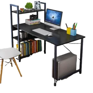 Free Sample Desktop Writing Home Office Table Simple Design Modern with Bookshelf Workstation Laptop PC Computer Desk