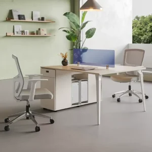 Free Sample Modern Industrial Height Adjustable Executive Home Standing Wood Workstation Office Furniture Desk Socket