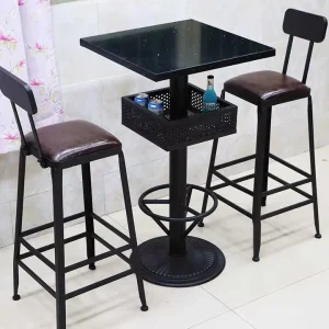Free Sample Wooden Restaurant Counter Height with Bar Stools High Round Pub Table Cocktail Bar Chair and Table Set