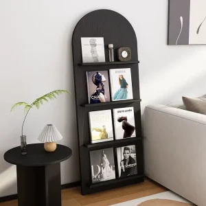 Freestanding Multi layer Bookshelf Wall Magazine Display Storage Rack Floor Book Newspaper Organizer for Study Living Room