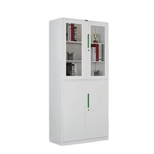 Freestanding Office Vertical File Cabinet With Shelves and Drawers Large Capacity Steel Cabinet Locker