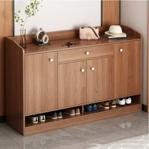 Freestanding Solid Wood Living Room Shoe Cabinet with 1 Tier Drawers Holds up to 23 Pairs