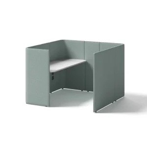 Freestanding Twin Acoustic Work Desk Modular Sound Isolation Office Cubicle for Staff Independent Working