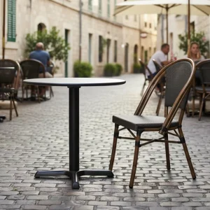 French Bistro Garden Chair Modern Table Set Durable Outdoor Rattan Cafe Furniture for Dining Hotel Villa Bedroom Use
