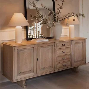 French Country Style Vintage Decorative Cabinet Dining Sideboard Entryway Console Hallway Shoe Cabinet Room Divider Storage
