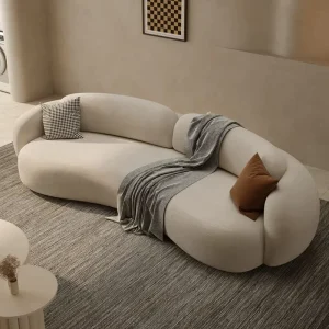 French Fabric Sponge Filled Sofa Set Retro Curved Sofa Small Apartment Hotel Office Multifunctional New Model