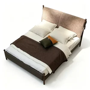 French Modern Luxury Large Size White Sherpa Master Bedroom Bed 1.5 1.8 Meters Modular Apartment Hotel Double Soft Bed