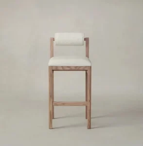 French Modern Solid Wood Bar Chairs Height Stool Island Dining Chairs