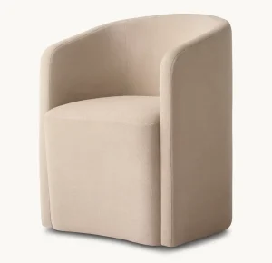 French Modernism Minimalist Indoor Kitchen Dining Sets Hotel Restaurant Dining Room Barrelback Fabric Dining Armchair