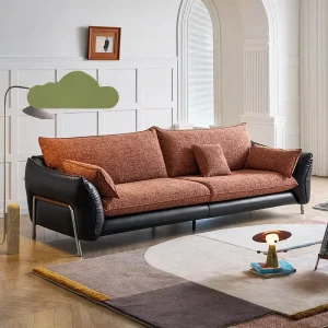 French Retro Style Sofa Vintage Fabric Comfortable Sofa for Living Room Apartment