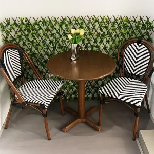 French Style Rattan Waterproof Eco Friendly Outdoor Table Chair Set for Hotel Home Bar Courtyard Cafe Balcony Garden Restaurant