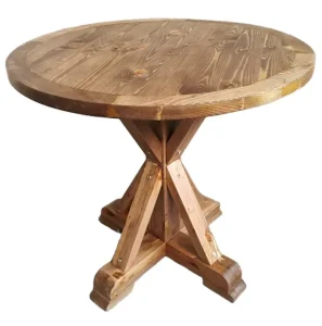 French Style Traditional Solid Wood Round Dining Bar Table for Home Furniture Hotel Farmhouse Use Wedding Event Banquet