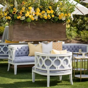 French Style Velvet Wedding Party Solid Wood Frame 1 2 3 Seater Free Combination Event Sectional Sofa