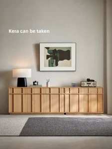 French Vintage Living Room TV Cabinet Floor Standing Solid Wood Storage Module Combination Simple Skeleton Line Storage Cabinet
