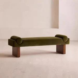 French Vintage Wood Velvet Upholstery Load Bearing Entrance Bench Door Shoe Changing Stool Bedroom Bed End Cloakroom Living Room