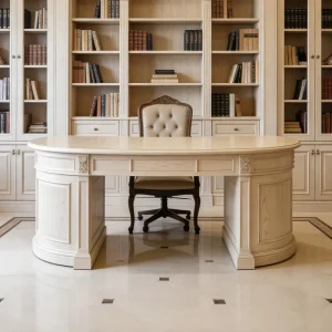 French style vintage curved solid wood executive desk lacquered carved boss office desk villa study furniture customize