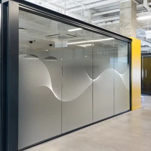 Frosted Glass Effect Label Privacy Sticker for Modern Office Partition Waterproof ECO Friendly Self adhesive PVC PET Film Wavy