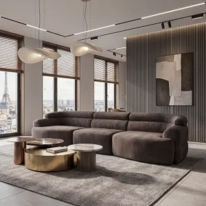 Full Foam Roll Pack Sectional Sofa Modern Design Comfortable Apartment & Mall Use Easy Shipping OEM ODM