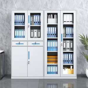 Full Height Office Metal Cabinet With 2 Drawers Steel Storage File Cabinet