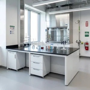 Full Panel Modern Steel Laboratory Workbench with Mobile Cabinet for School and Hospital Lab Furniture