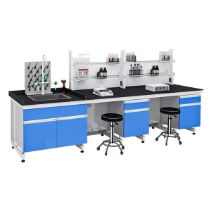 Full Steel Lab Bench Laboratory Operation Table Central Lab Table Steel Wood Lab Bench Customizable