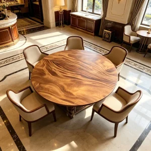 Fully Customizable Solid South American Walnut Dining Table Robust Long lasting Ideal Furniture for Restaurants Hotels