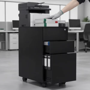 Functional 3 Drawer Mobile Steel File Cabinet Under Desk Metal Storage Pedestal for Home Office