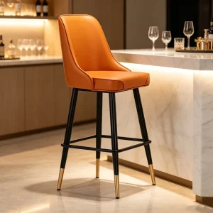 Furniture Bar Stools Luxury Burnt Orange Beach Bar Furniture Large Seat Bar Stools China Customized High Density Foam Modern