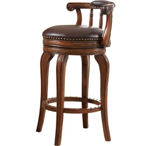 Furniture High Back Commercial Metal PU Leather Luxury Bar Stool Restaurants High Back Chair Wooden Bar Stool