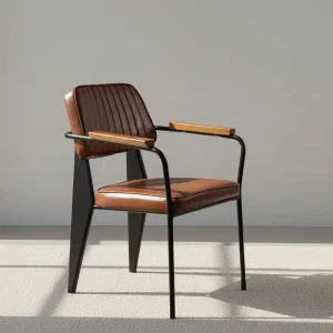 Furniture Modern Industrial Metal Frame Eco Friendly Durable Easy Clean PU Leather Waterproof Dining Chairs