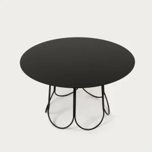 Furniture Supplier Black Metal Coffee Table with Round Metal Legs Designer Steel Coffee Tables