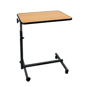 GINEE MEDICAL Adjustable Overbed Table Hospital Bedside Tray Table with Wheels for hospital Patient Eating