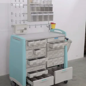 GINEE MEDICAL Silent Wheel Rescue Car Medical Instruments Multifunction Trolley Emergency Car Drawer for Hospital ABS Trolley