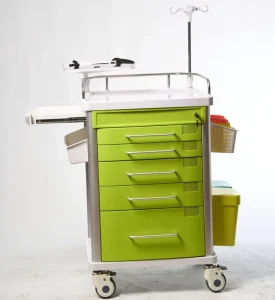 GIVISEN GV 2 02 Multifunction ABS Medical Emergency Trolley Hospital Crash Cart Defibrillator Shelf Oxygen Holder Needle