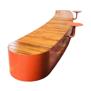 Galvanized Steel Customized Eco Friendly 3 Seater Modern Minimalist Patio Bench for Hotel Mall School and Park Use