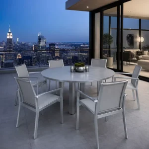 Garden Furniture Villa Garden Table and Chairs Luxury Teak Wood Outdoor Dining Set Resort Outdoor Table Hotel Outdoor Dining Set