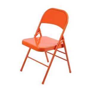 Garden Stainless Steel Orange Metal Folding Chair