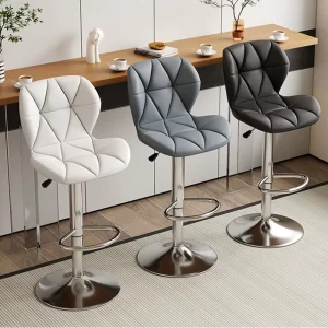 Gas Lift Bar Chair Bar Chairs Luxury Tulip Modern Comfort Pu Cushion Swivel Adjustable Chair Steel Base