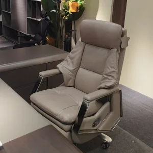 Genuine Leather Electric Office Chair with Massage Lunch Break Function Chairman CEO Boss Computer Chair