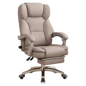 Genuine Leather Executive Office Chair Comfortable Long Sitting Computer Chair Home Living Room Use Reclining Naps Adjustable