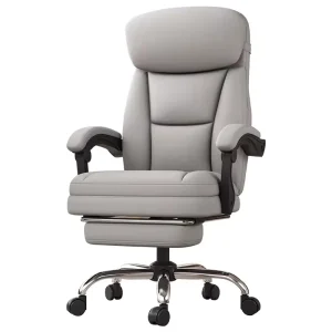 Genuine Leather Executive Office Chair Ergonomic Reclining Comfortable Adjustable Manual Open Back Home Office