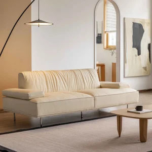 Genuine Leather Fashion Sofas for Apartments and Hotels with Sponge Filling Materials