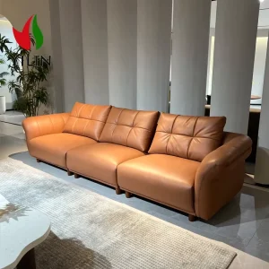 Genuine Leather Home Furniture 123 Sectional Three Seater Sofa Set for Living Room Hotel Mall or Hospital Use