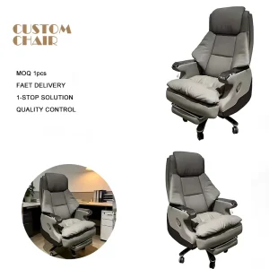 Genuine Leather Home Office Recliner Chair Electric Massage Reclining Office Chair with Footrest Boss Massager Chair