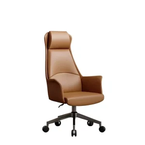 Genuine Leather Office Chair Comfortable Long-Term Sitting Adjustable Height Reclining Ergonomic Modern