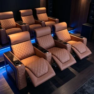 Genuine Leather Vip 3seater Home Theater Furniture Electric Recliner Theatre Seating Media Room Movie Reclining Sofa Chair Seats
